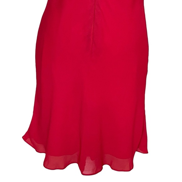 Vintage Jessica McClintock Gunne Sax Red Cami Dress Women’s Size 11/12 Chiffon - Picture 7 of 9